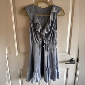 💙 Altar’d State Light Blue Ruffle Wrap Dress – Size M